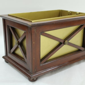 Holz und Metall Pflanzer, Mahagoni Stil Pflanzer, Bibliothek Cache Pflanzer, Holz Orchidee Halter, eleganter Pflanzer Zustand Ausgabe freies USA Schiff