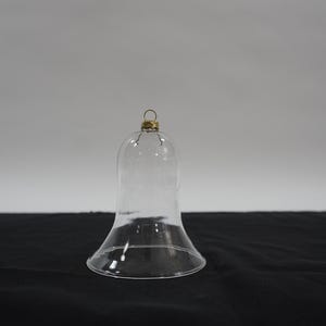 Glass Cloche For Ornaments, Christmas Glass Dome, Clear Craft Ornament Supplies, Bell Shaped Clear Glass Cloche, Lot BB199 Free USA Ship
