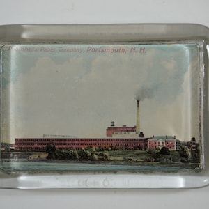 Vintage Glass Paperweight, Paper Weight, Desk Gift, Collectible Glass Paperweight, Publisher&#39;s Paper Co, Portsmouth, NH Free USA Ship