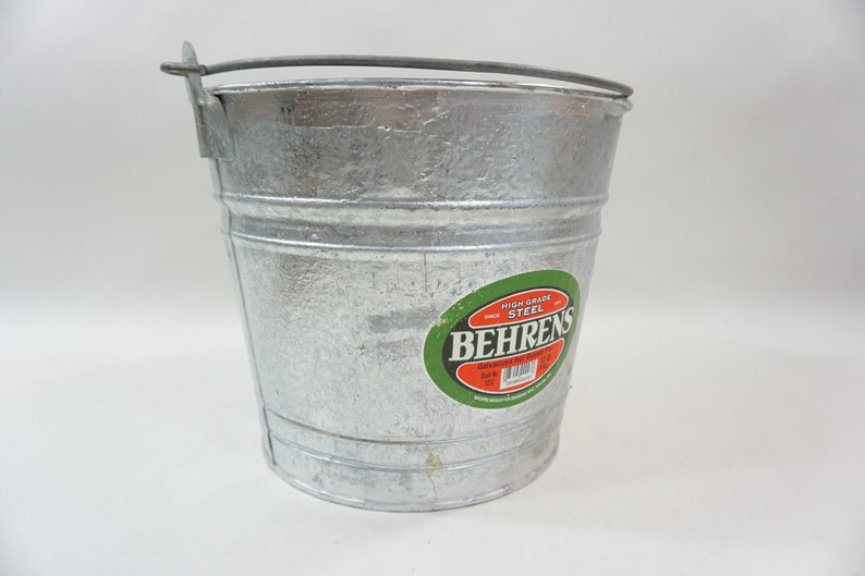 Galvanized Bucket Behrens 3 Gallon ROUND Metal Bucket W/ Etsy