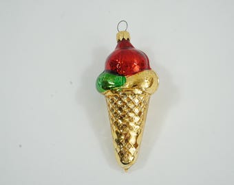 ヴィンテージクリスマスオーナメント、ガラスエンボスオーナメント