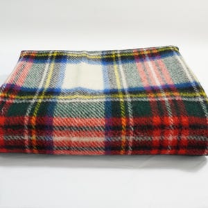 Wool Blanket, Lochcarron Plaid Throw, Blanket, Tartan Wool Throw w/ Fringe, Red Green Wool Blanket, Library Den Plaid Decor Free USA Ship
