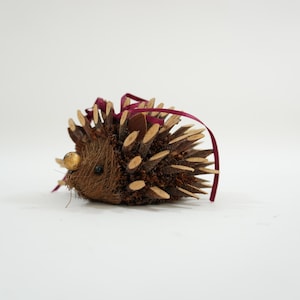 Bristle Twig Hedgehog, Small Hedgehog, Animal Ornament, Organic Hedgehog Tree Ornament, Natural Christmas Lot N53, Free USA Ship