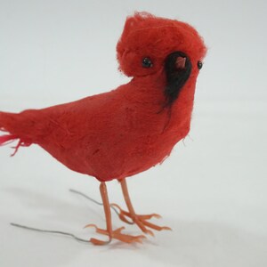 Künstlicher Vogel, gefiederter Vogel, Filz- und Federvogel, Kranz, Blumenschmuck, Vogelkäfigvogel, falscher Vogel, Lot H83 Cardinal Red Free USA Ship