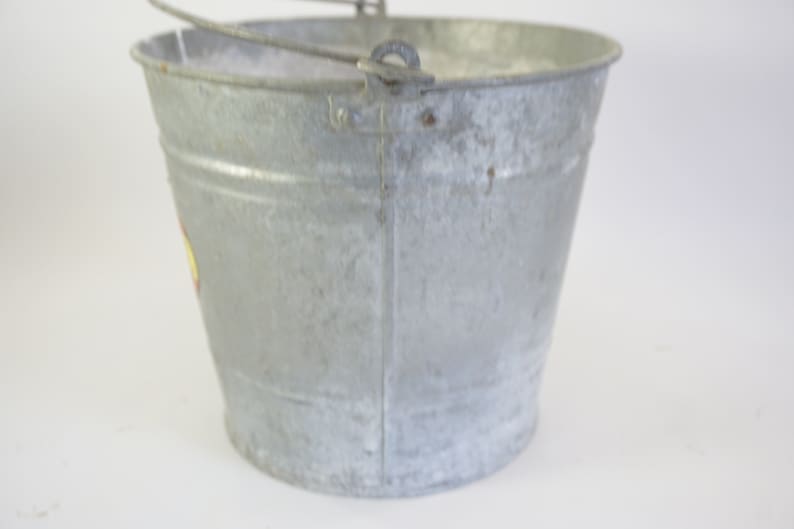 ROUND Metal Bucket w Handle Storage Bucket Atlantic #10 Metal Pail Lot 101 Free Ship Storage Pail Galvanized Bucket Garden Carry All