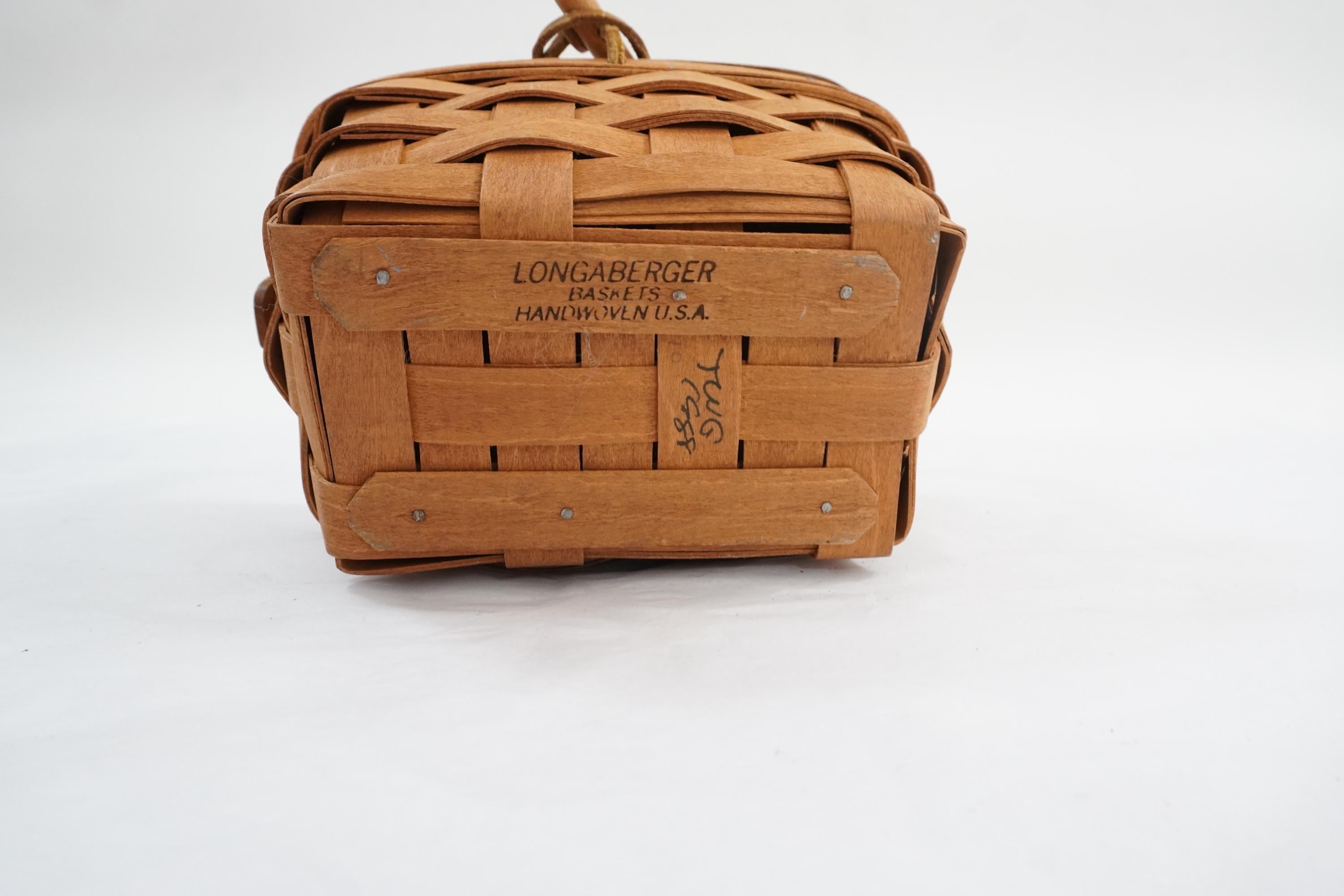 LONGABERGER バスケット　バッグ Longaberger Basket Purse, Ohio Made Vintage Basket W Lid & Handle