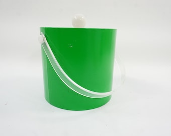 Ice Bucket, 1980-90's Retro Summer, Picnic, Party Supply, Entertaining, Barware, Lime Green Plastic Pool Garden Party Free USA Ship