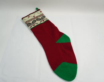 ニットストッキング、クリスマスニットストッキング、ウール製品、バーモント州の暖炉用ストッキング、テニスラケットデザインスポット、アメリカ国内送料無料