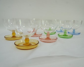 Vasos con pie Harlequin, juego de 8 copas de champán, copas para helado, copas con pie, copas para sorbete MCM. Envío gratuito a EE. UU.