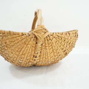 Buttocks Basket, Handwoven Basket with Handle, Natural Fiber Basket, Egg Basket, Kitchen Bath Storage, Organic Basket, Free USA Ship