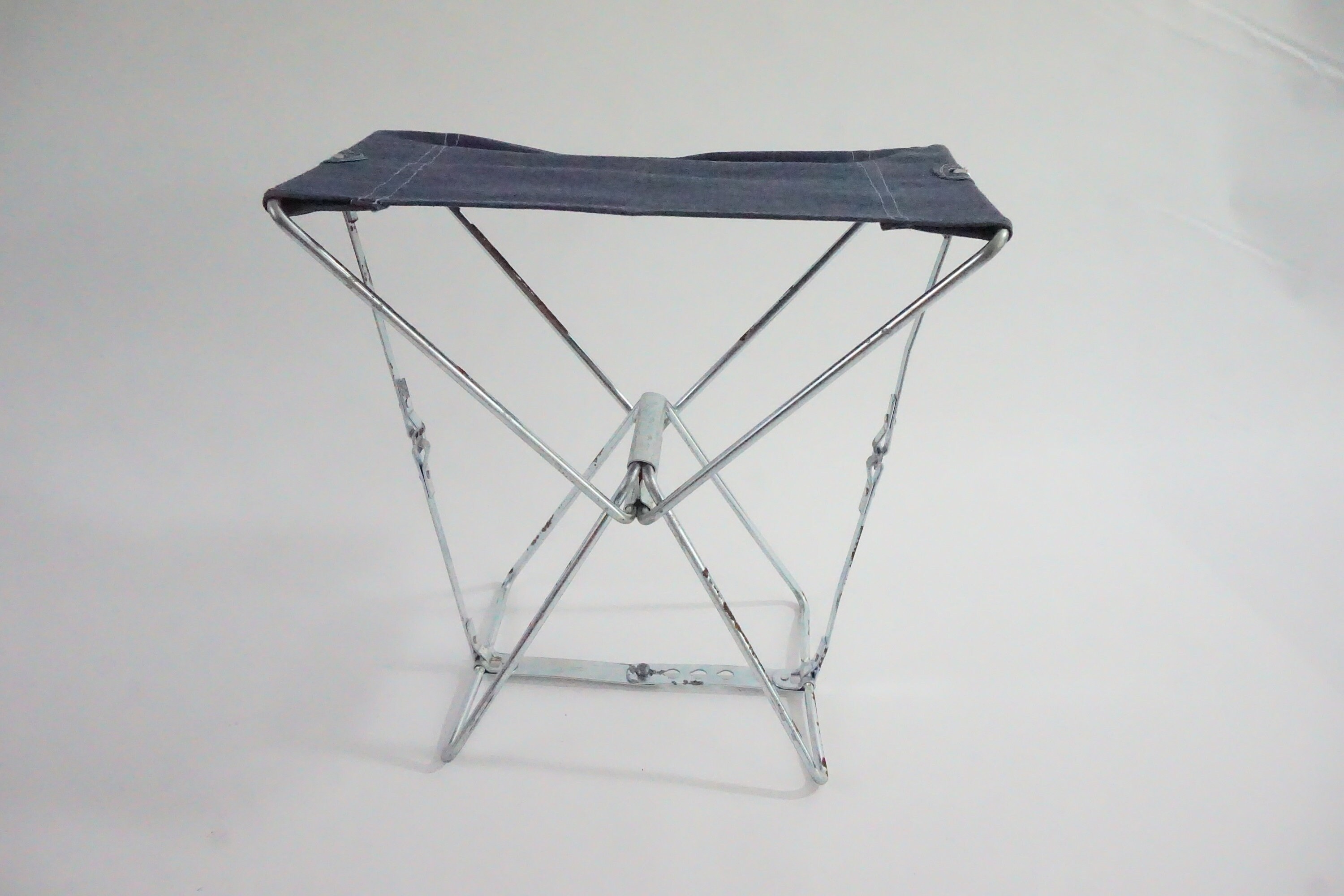 Vintage Camping Folding Stool 1970's Canvas & Metal Etsy