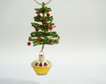 ヴィンテージクリスマスプラスチックオーナメント、ストライプボール