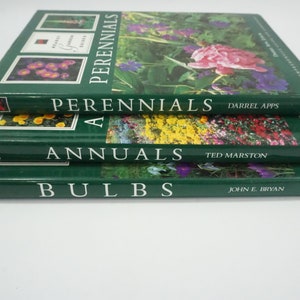 Bulbs, Annuals and Perennial Books, 3 1992 HDw/DJ, Horticultural Books, Set of 3 Gardening Reference Guides Free USA Media Mail Ship