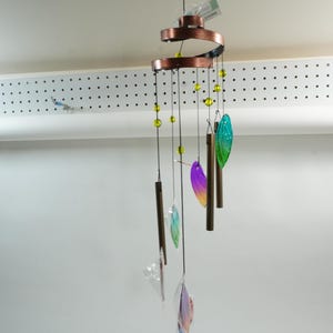 Wind Chimes, Vintage Wind Chimes, Garden Art, Glass Art Decor, Garden Chimes, RB686 Free USA Ship