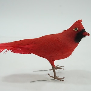 Künstlicher Vogel, gefiederter Vogel, Filz- und Federvogel, Kranz, Blumenschmuck, Vogelkäfigvogel, falscher Vogel, Lot H82 Cardinal Red Free USA Ship