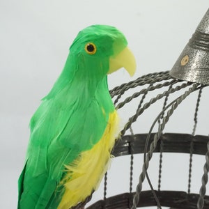 Artificial Bird, Feathered Bird, Green Yellow Parrot, Large Bird for Wreaths Table Decor Floral Arrangements, Fake Parrot Bird Free USA Ship
