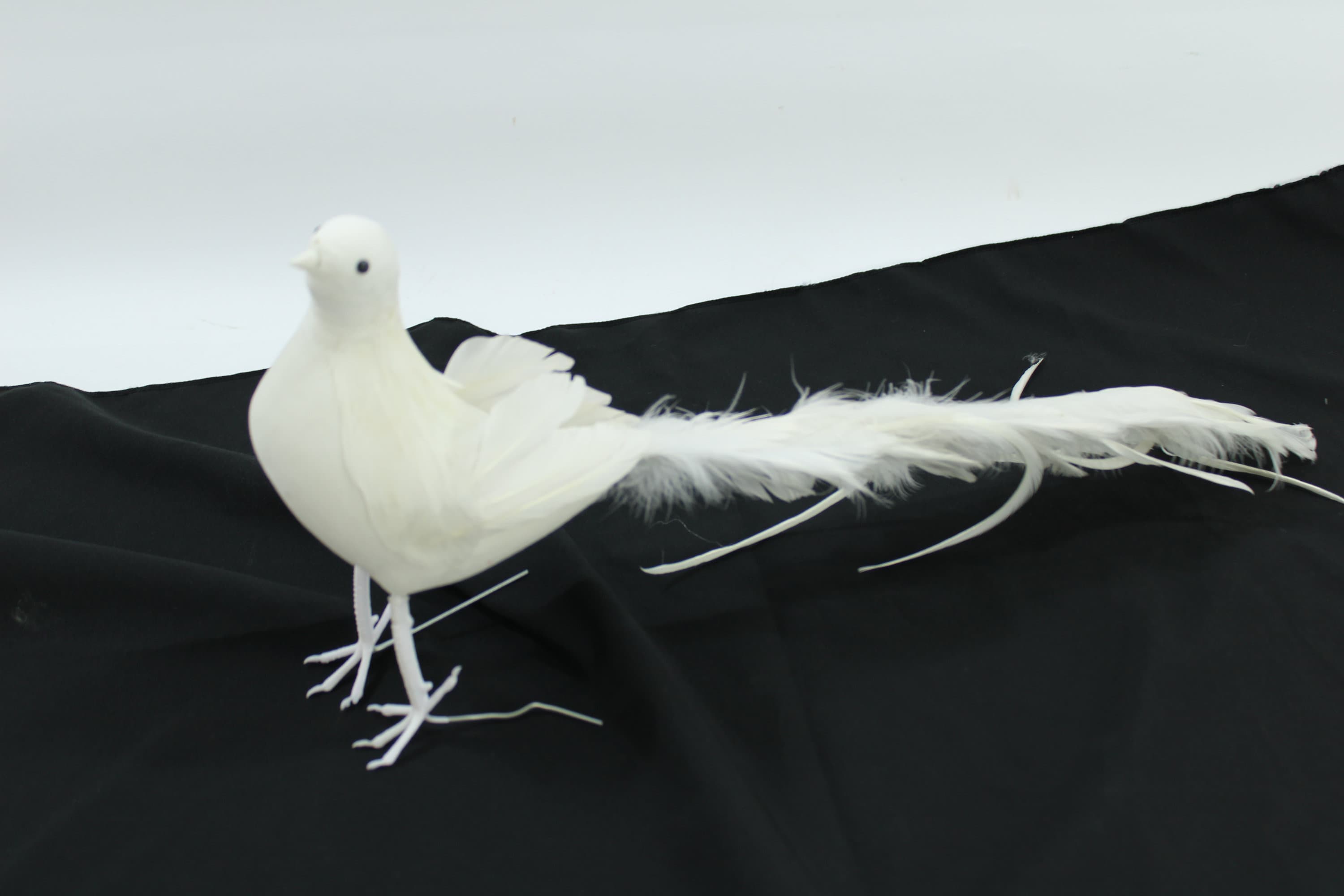 Artificial Bird, Feathered Bird, White Long Tail Bird, 18
