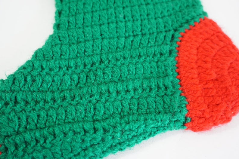 Vintage Christmas Stocking 1960's Hand Made Knitted | Etsy