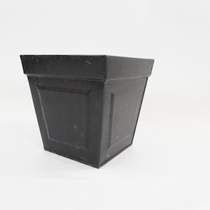 Restoration Hardware Metal Planter, Black Embossed Indoor Outdoor Cache, Wear to the Finish, Greenhouse Supplies,  Free Ship