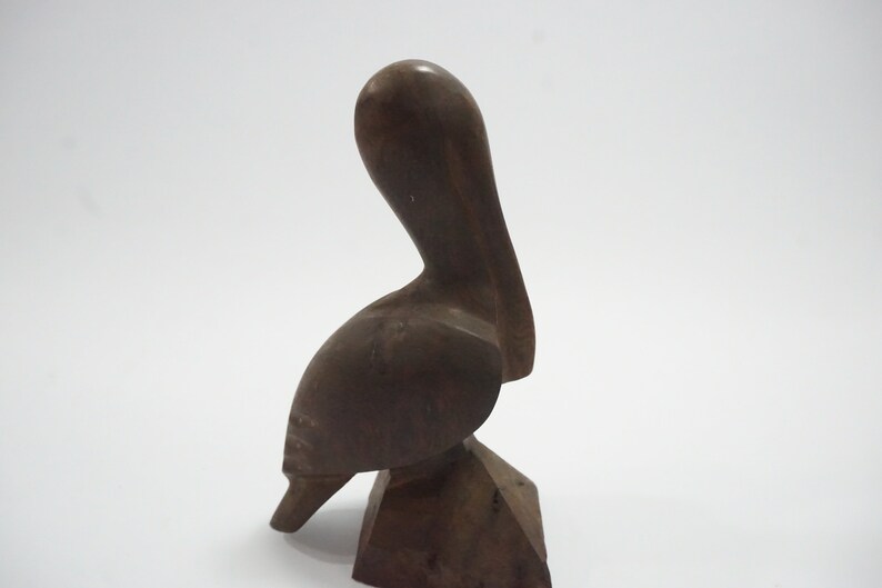 Standing Pelican 7H Free USA Ship Teak Nautical Decor Beach House Decor Wood Pelican Wood Art Pelican Statue Hand Carved Sculpture