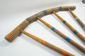 Wood Croquet Mallets, Wooden Croquet, 4 Unique Mallets, Summer Window Display, Sports Display, Folk Art, Wood Sports, Lot 128 Free USA Ship