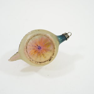 Vintage Christmas Ornament, Tear Drop Indent Mercury Tree Ornament, Hand Painted Stripes, Poland Made, MCM Ornaments, Lot L67 FREE USA Ship