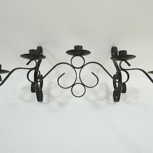 Wall Sconce, Black Metal Wall Candle Holder, South Western Country Decor, Outdoor Indoor Candle Holder, Forged Wall Sconce, Free USA Ship
