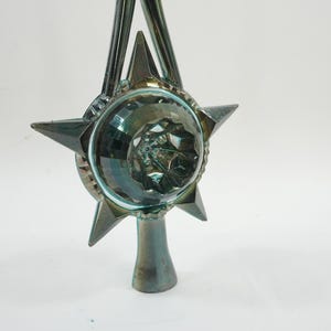 Christmas Tree Topper with Indent, Unbreakable, Tree Top, Blue Tree Topper, MCM Christmas, Foil Tree Topper, Indent, Lot V25, Free USA Ship
