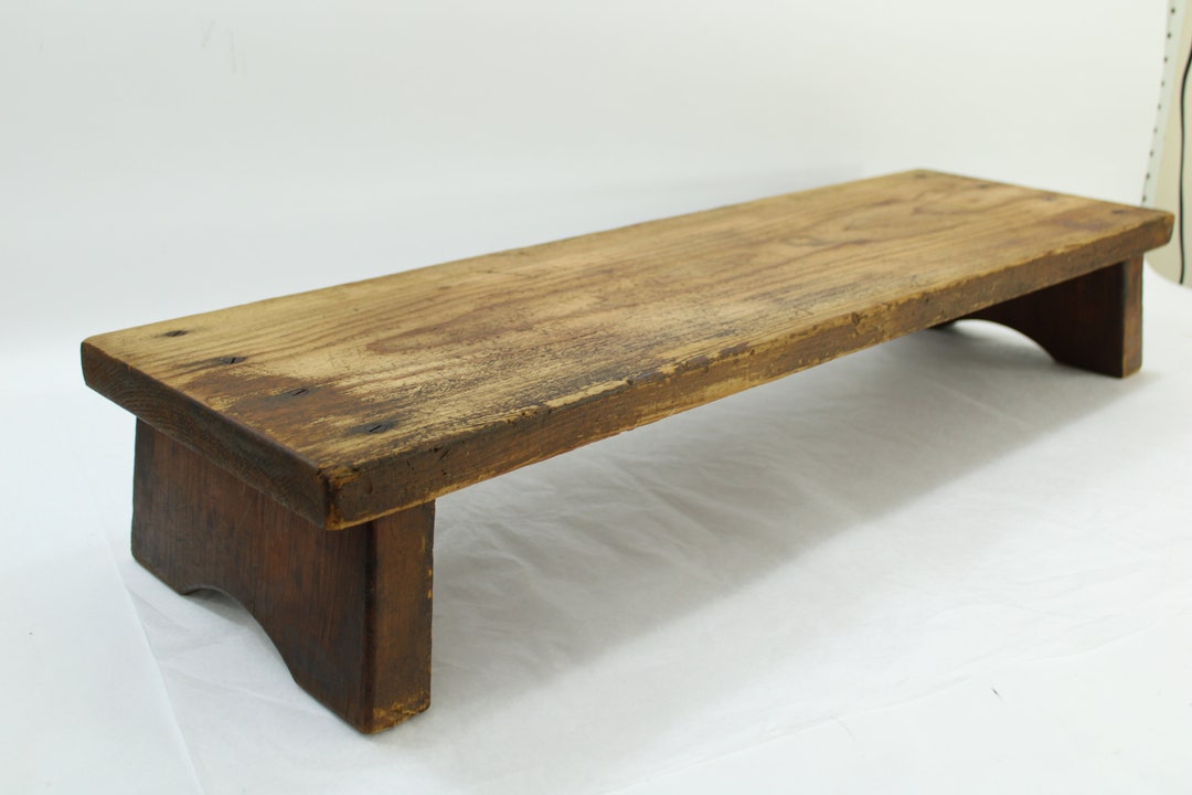 Antique Wood Riser, Plant Riser, Garden Boot Riser, Dog Food Riser
