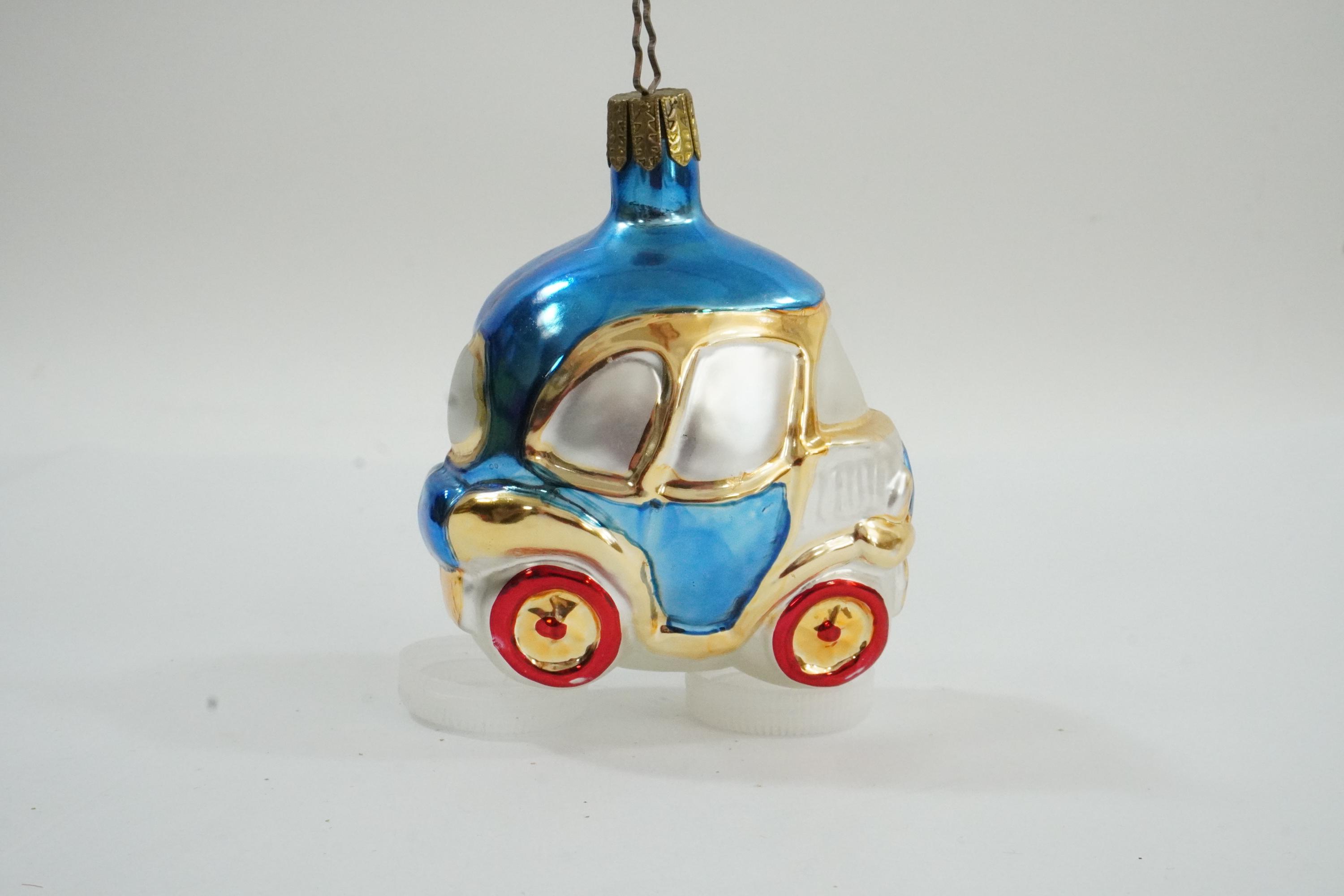 Vintage Christmas Ornament, Embossed Car Ornament, Automobile Tree