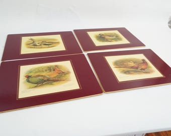 Lady Clare Place Mats, Hard Placemats, Dinner Placemats, 4 Bird