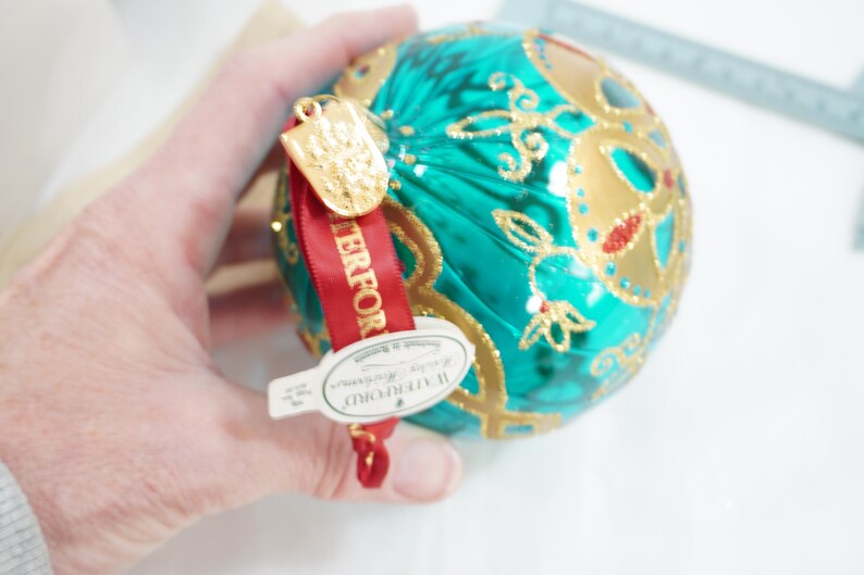 Waterford Glass Ornament, Jim O'leary Collection, Aquamarine Tree Ball