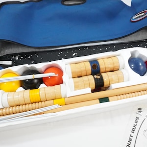 CROQUET Set, Sportcraft 6 Player Wood Croquet Set, Set New w/ Storage Bag, Lawn Games, Outdoor Games, Summer Play, Free USA Ship