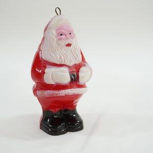 Doces de Papai Noel de plástico vintage, decoração de feriado de meados do século, MCM Kitsch Xmas, enfeite de Papai Noel vermelho de plástico, lote N73 Frete grátis para os EUA