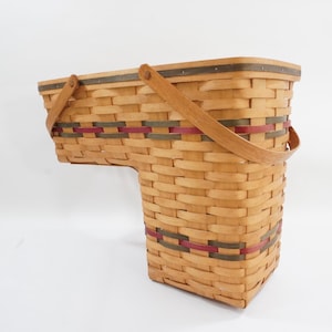 Stairs Basket w/ Handles, Bradford Vintage Basket For Stairs, Storage Basket, Split Oak Stairs Basket, Natural Organic Style Free USA Ship