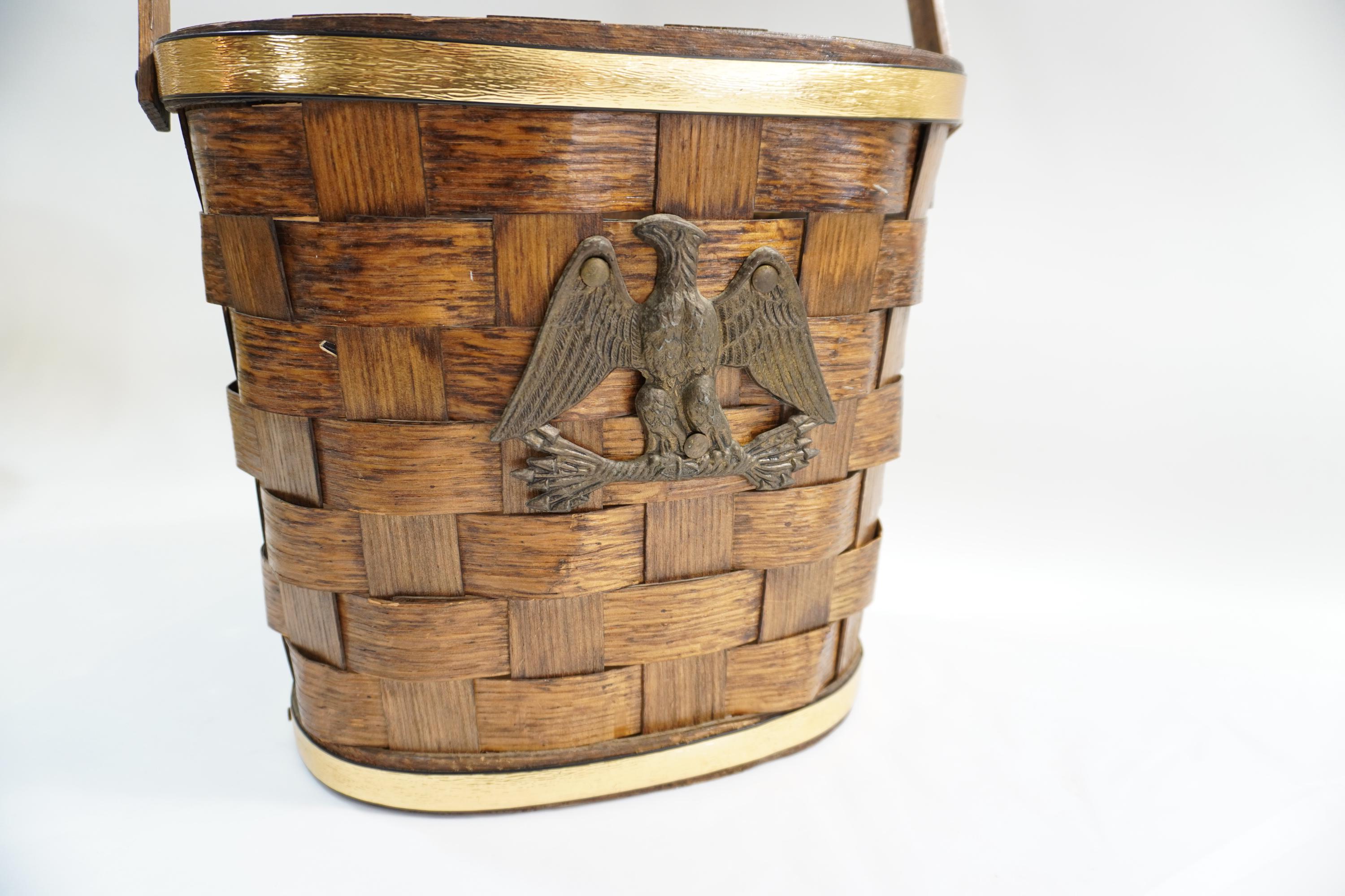 バスケットビル Basketville バスケット アンティーク ヴィンテージ Basketville Basket, Woven Oval Basket W/ Handle, Storage Basket