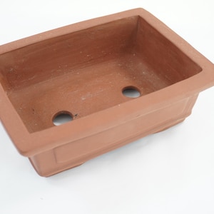 BONSAI Planter, Bonsai Pottery,  Clay Bonsai Plant Container, Rectangular, Russet Color, Greenhouse Supplies Free USA Ship