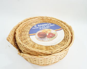 ハンドメイドバスケット、ハンドル付き編み込みスプリットアッシュ