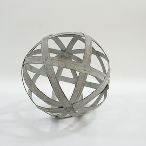 Garden Sphere, Garden Globe, Metal Strapping Metal Armillary Sphere Garden Ornament, Indoor Or Yard Decor, Shelf Decor Free USA Ship