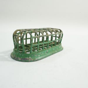 Metal Cage Flower Frog, Oblong Green Metal #74 Industrial Floral Frog, Vintage Metal Floral Supplies, Flower Support G100 Free USA Ship