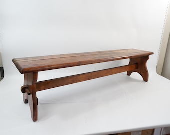 Vintage Wood Bench, Folding Plant Stand, Garden Bench, Kitchen, Bath, Country Wood Riser, Primitive Maple Tenon Joint, RG109, Free USA Ship