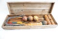 Antique CROQUET Set, 4 Player Wooden Croquet Set, Dovetailed Storage Box, Antique Lawn Games, Outdoor Games, Summer Play, Display Movie Set