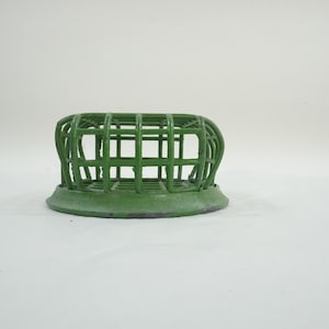 Metal Cage Flower Frog, Green Metal Beagle Vogue Cage Industrial Style Flower Frog, Green Floral Frog, Flower Vase, G96, Free USA Ship