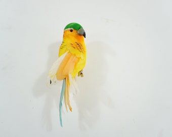 Artificial Bird, Feathered Bird, Small Colorful Parrot, Macaw, Wreath and Floral Supplies, Tropical Bird, Fake Bird Lot 263D, Free USA Ship