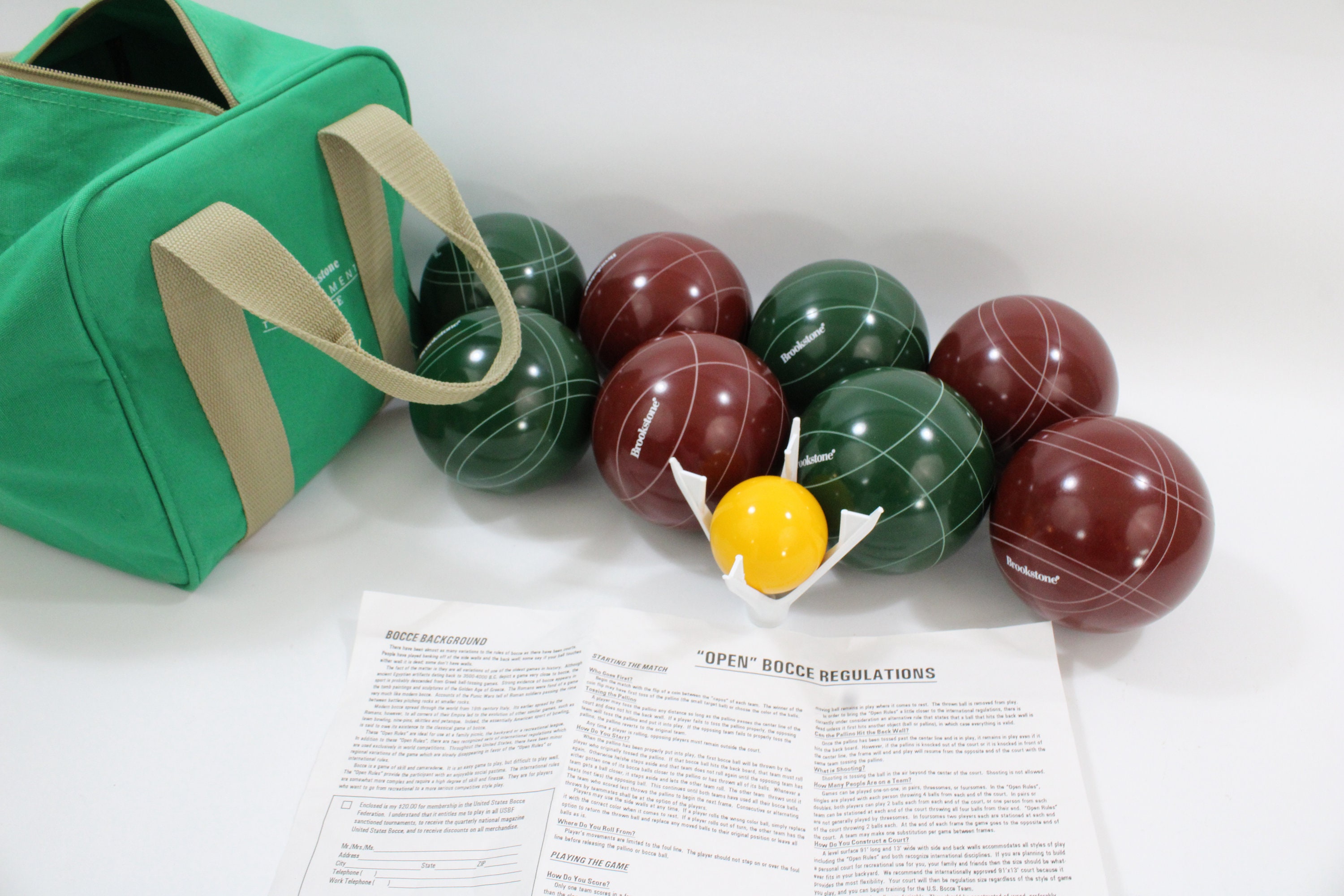 Vintage 9 Piece Bocce Ball Set Lawn Bowling