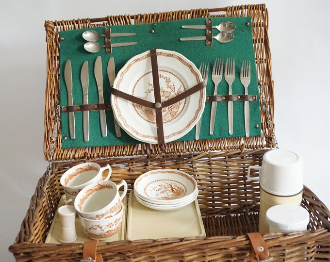Optima Picnic Basket, Picnic Basket for 4, English Made Picnic Basket ...