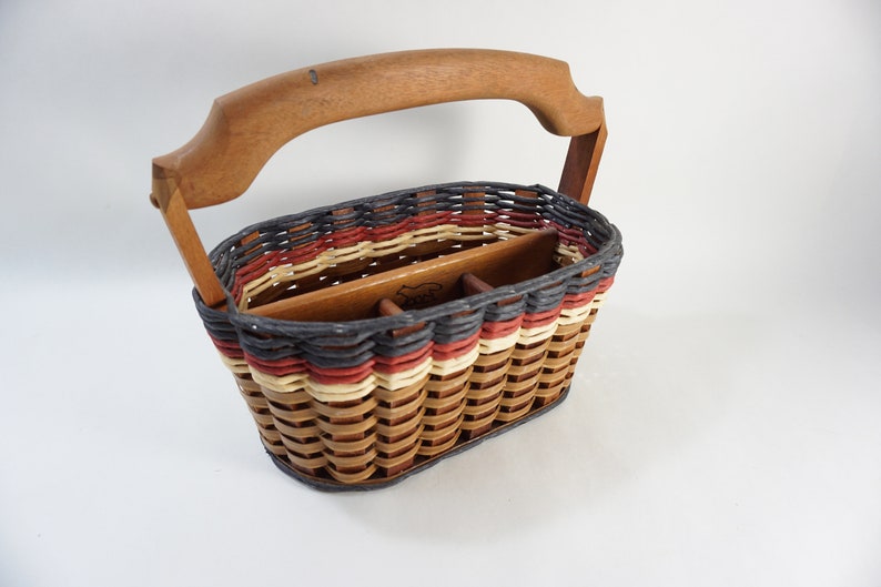 Foxcreek Basket Co Caddy Basket w/ Handle Handmade Handled Etsy
