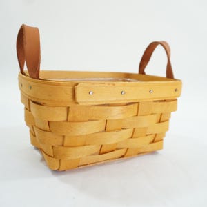 Split Oak Basket w Handles, Small Key Basket, Plant Basket, Succulent Basket Holder, Small Rectangular Basket, Wood Handles Free USA Ship