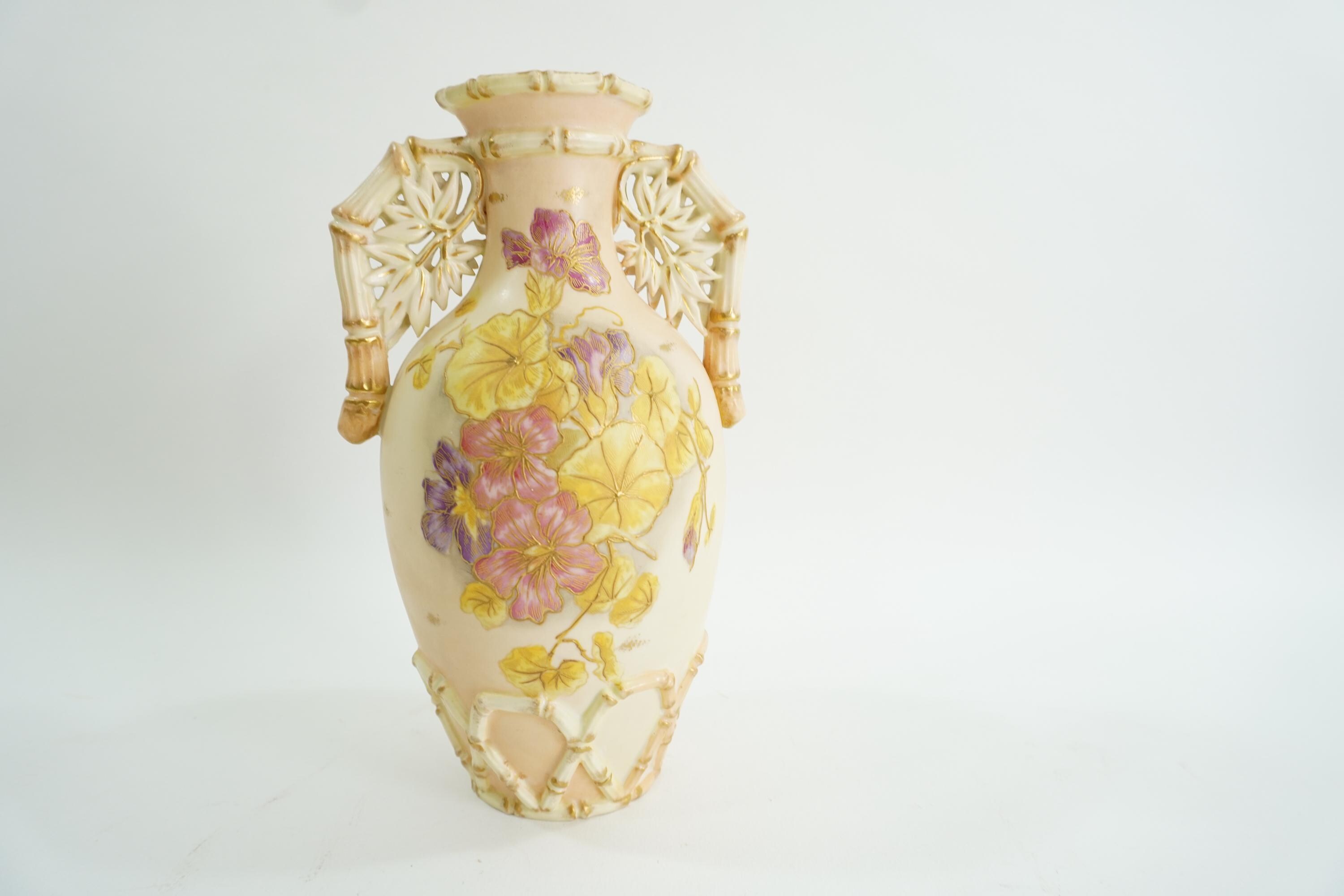 アンティーク ロイヤル・ルドルシュタット アールヌーボー 手描き花瓶