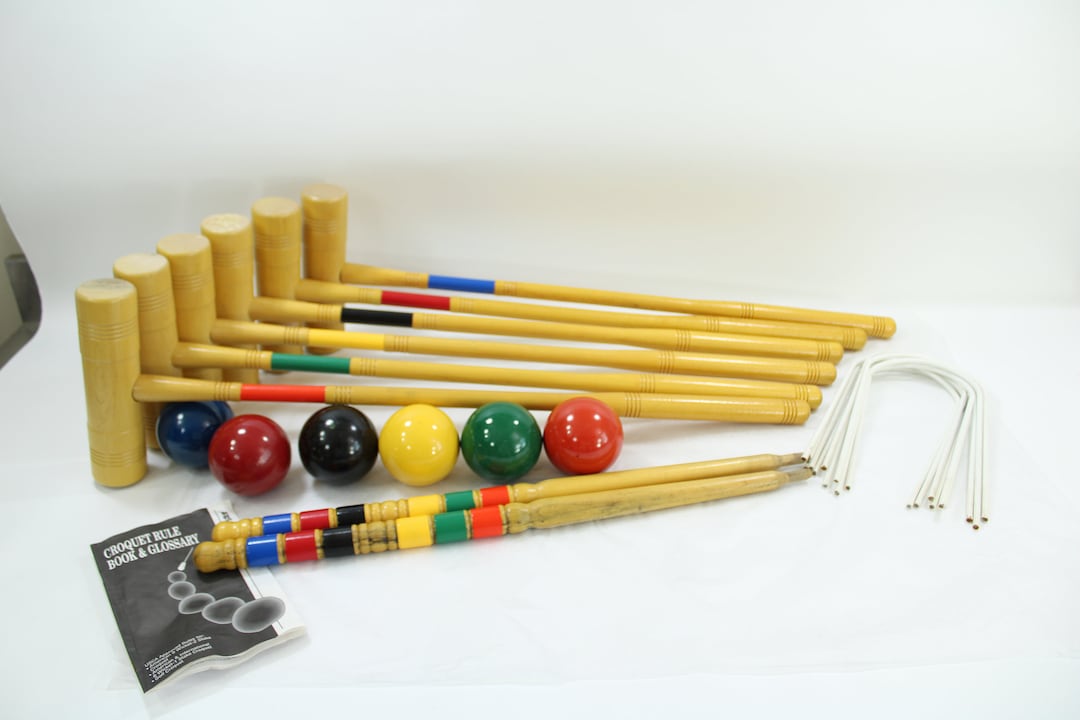 CROQUET Set, Forster, 6 Player Wooden Croquet Set, Lawn Games, Outdoor
